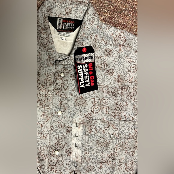 Flame Resistant Western Stonewash Pearl Snap Shirt - Picture 2 of 5